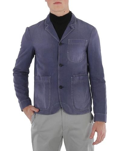 Burberry Woven Unlined Jacket - Blue
