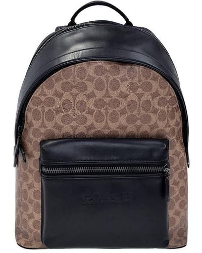 COACH Signature Canvas Charter Backpack - Black