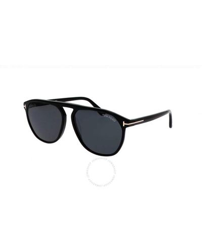 Tom Ford Jasper Smoke Pilot Sunglasses Ft0835 01a 58 - Black