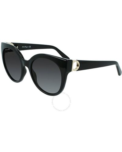 Ferragamo Gray Cat Eye Sunglasses Sf1031s 001 53 - Black