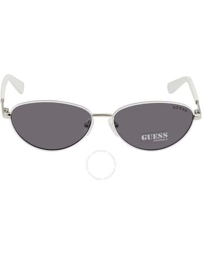 Guess Smoke Oval Sunglasses Gu8230 10a 57 - Gray