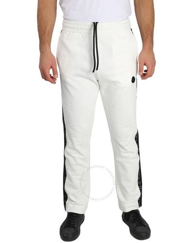 Moncler Natural Logo-print Track Trousers - White