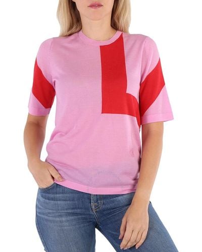 Burberry Primrose Graphic Mirar Knit Top - Red