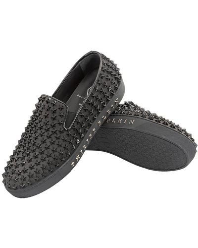 Philipp Plein Star Studs Slip-on Shoes - Black
