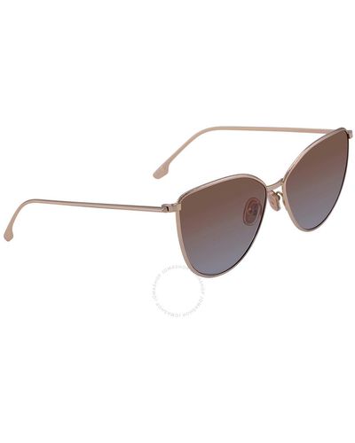 Victoria Beckham Brick Blue Cat Eye Sunglasses Vb209s 721 59 - Natural