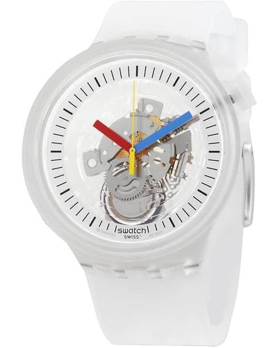 Swatch Clearly Bold Quartz Transparent Unisex Watch - Metallic