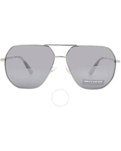Skechers Smoke Mirror Pilot Sunglasses Se6150 10c 61 - Gray