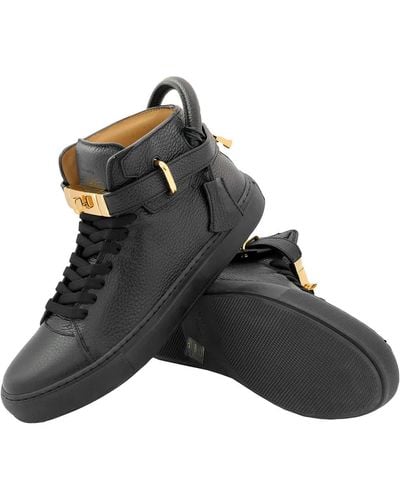 Buscemi Black High-top 100 Alce Belted Leather Trainers