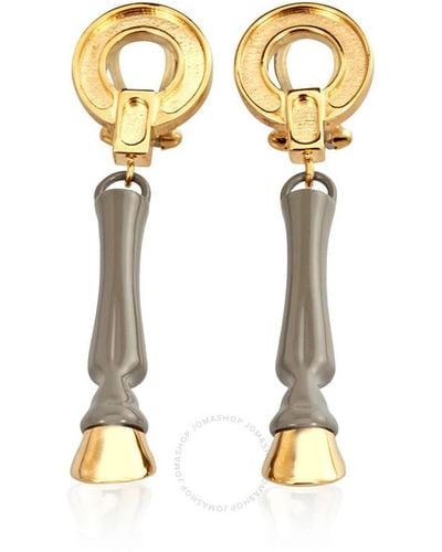 Burberry Gold-plated And Resin Hoof Drop Earrings - Metallic