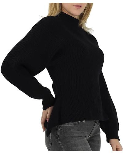 Alaïa High-neck Rib Knit Sweater - Black
