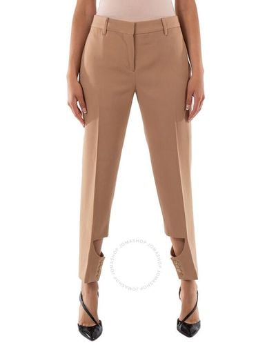 Burberry Dark Biscuit Cut Out Detail Trousers - Natural