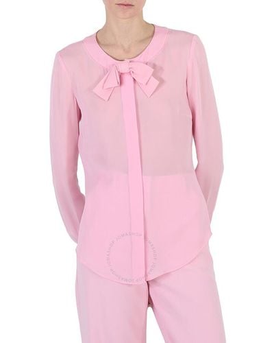 Moschino Bow Detail Long-sleeved Blouse - Pink