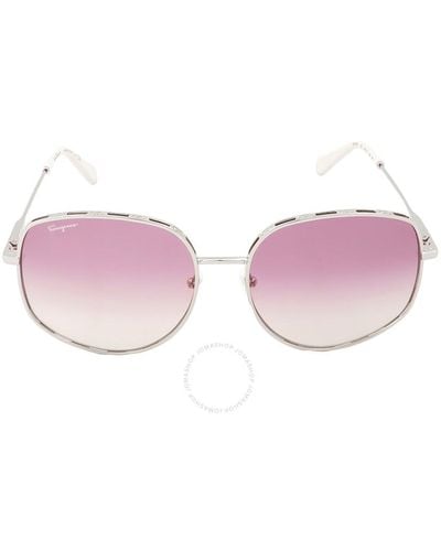 Ferragamo Violet Gradient Irregular Sunglasses Sf277s 721 61 - Pink