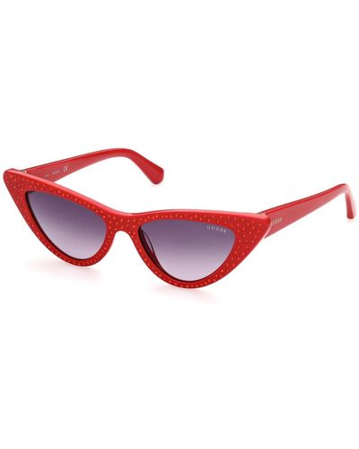 Guess Gradient Smoke Cat Eye Sunglasses - Red