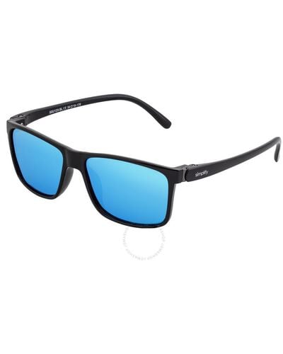 Simplify Ellis Mirror Coating Square Sunglasses Ssu123-bl - Blue