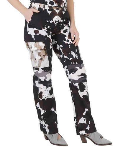 Burberry Camouflage-print Nylon Paneled Cargo Pants - Black
