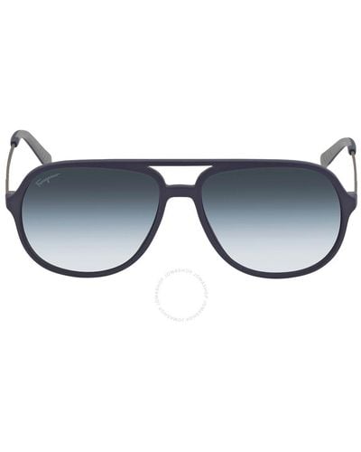 Ferragamo Gradient Navigator Sunglasses Sf999s 414 60 - Blue