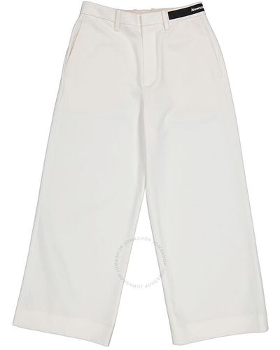 Moncler Cotton Gabardine Cropped Dress Pants - White