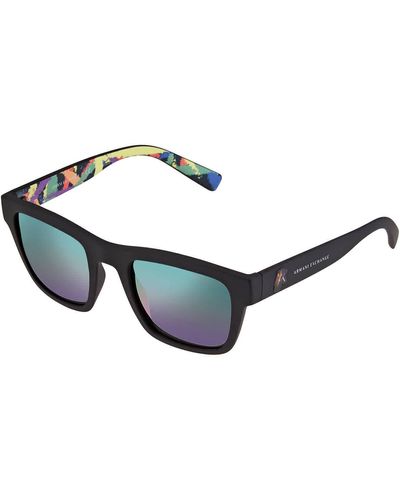 Armani Exchange Mirror Multicolour Square Unisex Sunglasses  8326p3 52 - Blue
