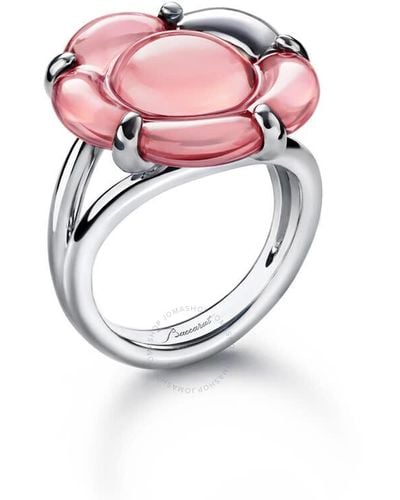 Baccarat 's B Flower Silver Crystal Ring 2807210 - Pink