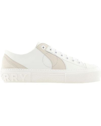 Burberry Kai Two-tone Leather Low-top Trainers - White