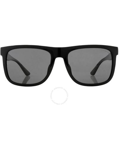 COACH Polarized Rectangular Sunglasses Hc8367u 500281 57 - Black