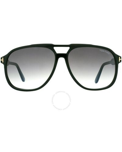 Tom Ford Raoul Smoke Gradient Navigator Sunglasses Ft0753 01b 62 - Black