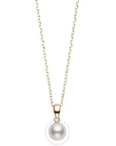 Mikimoto Akoya Cultured Pearl Pendent 7-7.5mm Quality A+ - Metallic