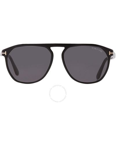 Tom Ford Jasper Smoke Pilot Sunglasses Ft0835 01a 58 - Gray