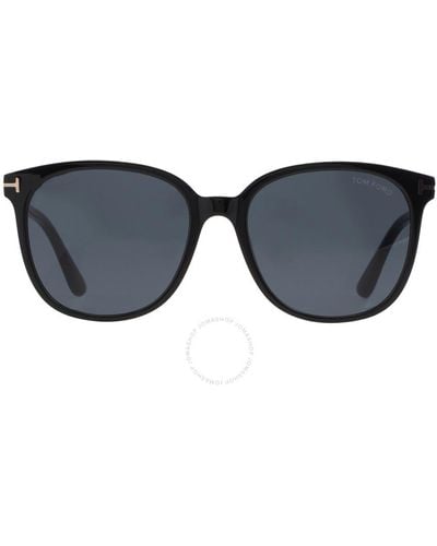 Tom Ford Gray Oval Sunglasses Ft0972-k 01a 56 - Black
