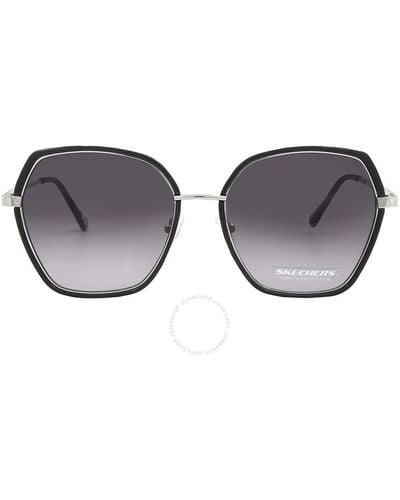 Skechers Gradient Smoke Butterfly Sunglasses Se6154 01b 58 - Gray