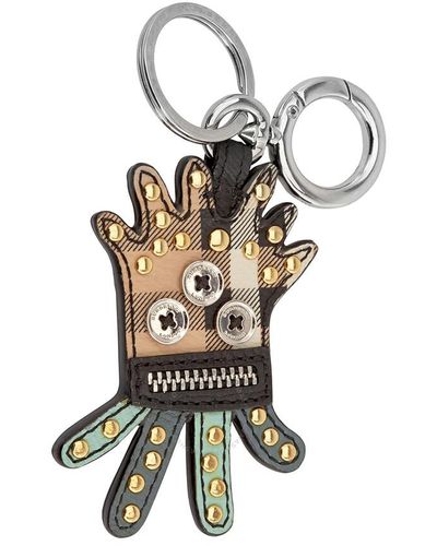 Burberry Creature Haymarket Check Keychain - Metallic