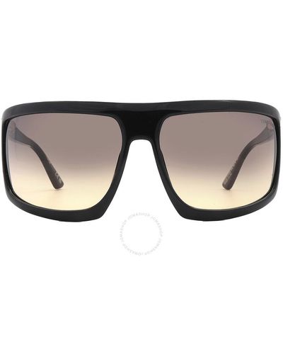 Tom Ford Clint Smoke Gradient Wrap Sunglasses Ft1066 01b 68 - Multicolour