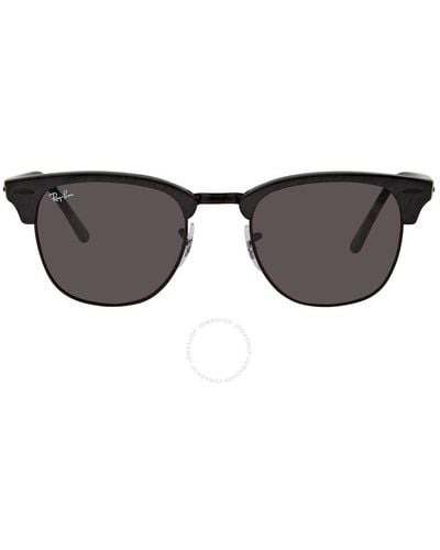 Ray-Ban Clubmaster Marble Grey Sunglasses - Brown