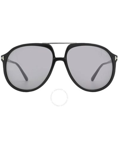 Tom Ford Archie Smoke Mirror Pilot Sunglasses Ft1079 01c 58 - Gray