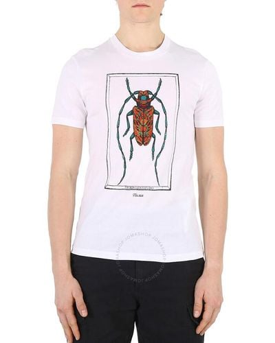 Roberto Cavalli Optic Crystal Embellished Beetle T-shirt - White