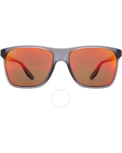 Maui Jim Pailolo Hawaii Lava Rectangular Sunglasses Rm603-14 59 - Brown