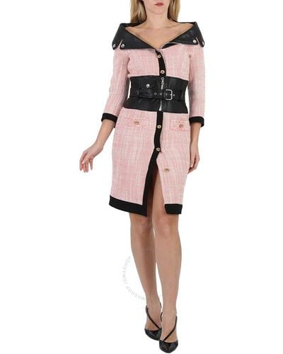 Moschino Two-tone Belted Minidress - Pink