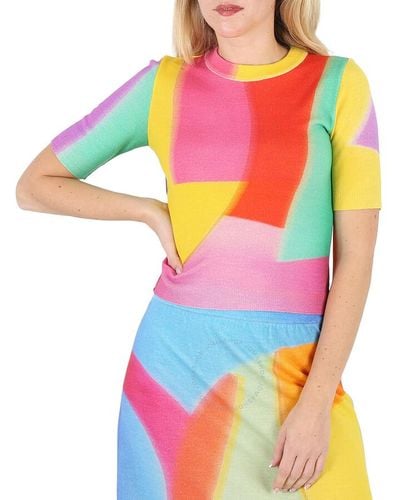 Moschino Multicolour Wool Knit Short-sleeve Jumper