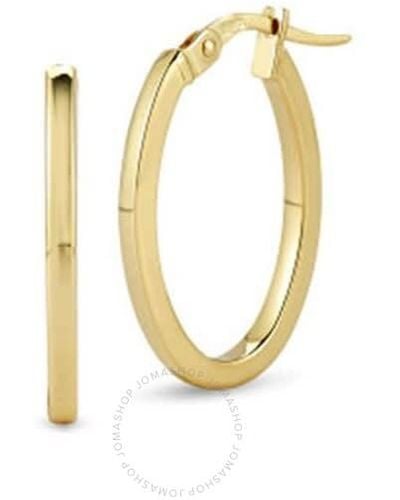 Roberto Coin Yellow Gold Petite Oval Hoop Earrings - Metallic