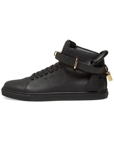 Buscemi High-top 100 Mm Leather Sneakers - Black
