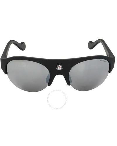 Moncler Mirrored Smoke Oval Sunglasses Ml0050 02c 60 - Grey