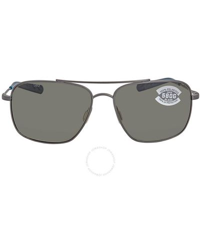 Costa Del Mar Canaveral Grey Polarized Glass Titanium Sunglasses Can 185 ogglp 59