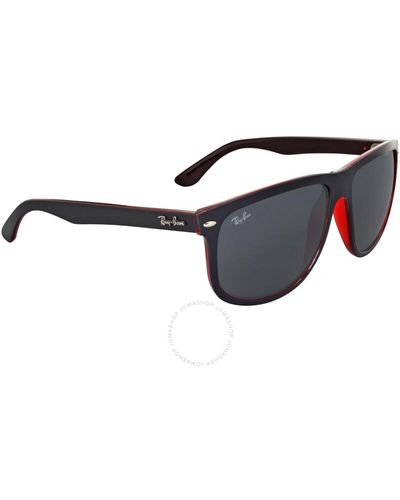Ray-Ban Boyfriend Grey Classic Square Sunglasses Rb4147 617187 60 - Black