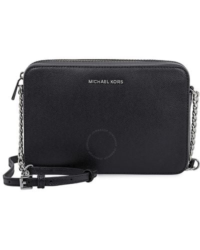 Michael Kors Jet Set Travel Pebbled Leather Crossbody - Black