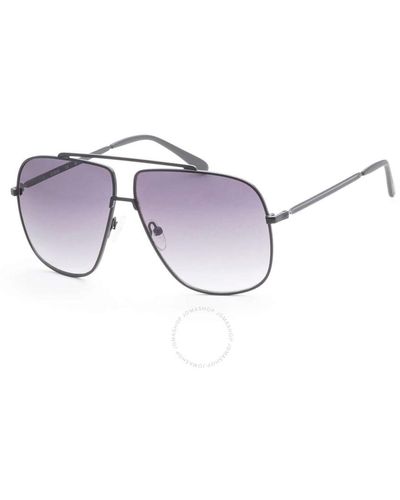 Guess Factory Smoke Gradient Navigator Sunglasses Gf0239 02b 61 - Metallic