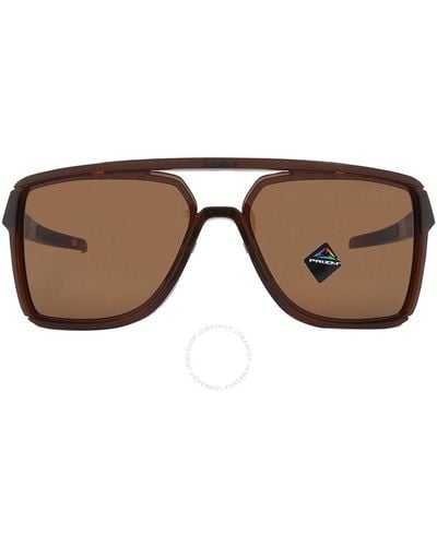 Oakley Castel Prizm Bronze Rectangular Sunglasses Oo9147 914703 63 - Brown
