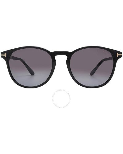 Tom Ford Lewis Smoke Gradient Oval Sunglasses Ft1097 01b 53 - Multicolor