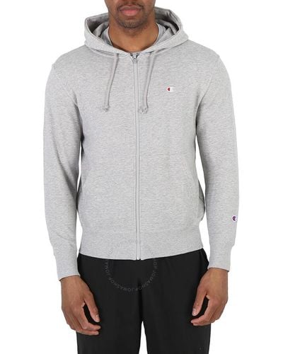Champion Oxford Logo Zip Hooded Sweatshirt - Grey