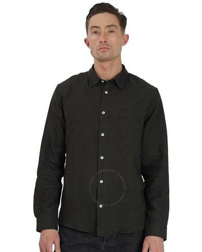 A.P.C. Military Khaki Chemise Vincent Linen Shirt - Black
